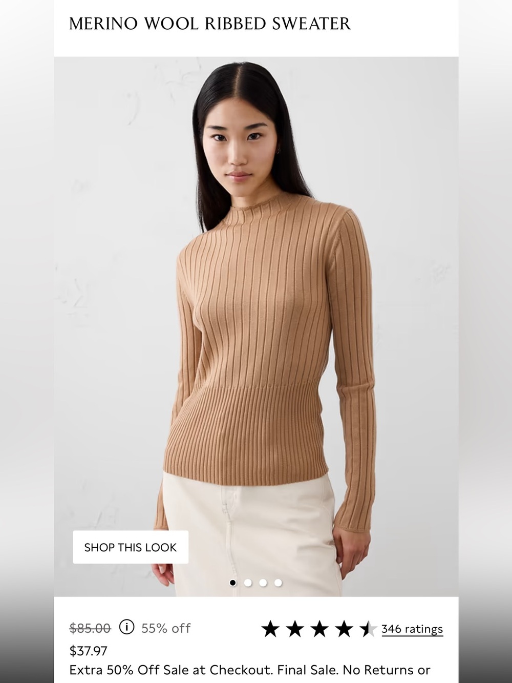 Merino Wool Ribbed Sweater